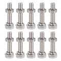 Uxcell M6 X 30mm Hex Head Screws Bolts Nuts Flat Lock Washers Kits 304 Stainless Steel Fully Thread Hexagon 10 Sets