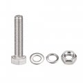 Uxcell M6 X 30mm Hex Head Screws Bolts Nuts Flat Lock Washers Kits 304 Stainless Steel Fully Thread Hexagon 10 Sets