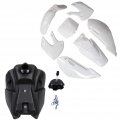 Tdpro Plastic Body Fender Fairing Kit Fuel Gas Tank Cap For Kawasaki Kx 65 Kx65 White
