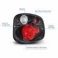 Amerilite For 2001-2003 Ford F-150 Flareside Euro Carbon Fiber Replacement Tail Lights Brake Lamp Pair Passenger And Driver