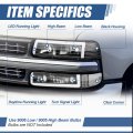 Auto Dynasty 4pcs L-led Drl Headlights And Bumper Lamps Compatible With Chevy Silverado Suburban 1500-3500 Tahoe 1999-2006