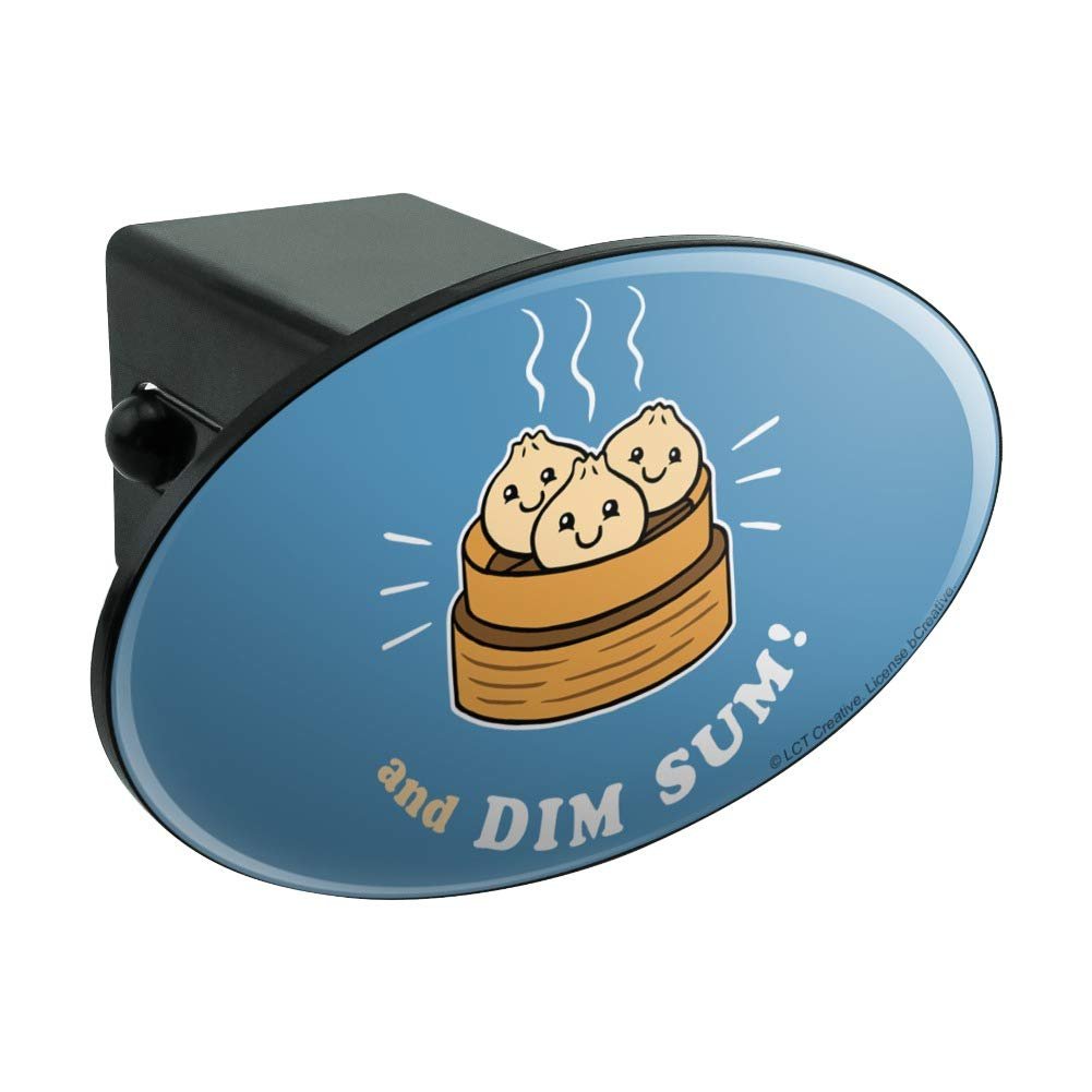 Graphics More And Dim Sum Then Some Funny Humor Oval Tow Trailer Hitch Cover Plug Insert