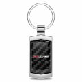 Ipick Image Real Black Carbon Fiber Chrome Metal Case Key Chain Official Licensed For Chevrolet Corvette C7 Z06