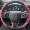 Secosautoparts Carbon Fiber Steering Wheel Cover Trims 7pcs Sticker Trim Compatible With Honda Civic 2016 2017 2018 2019 2020