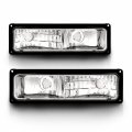 Amerilite Pack Signal Lights Black Bezel Frame For 88-02 Chevy Gmc Pickup Blazer Tahoe Yukon Passenger And Driver Side
