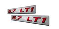 2x Pair Set 5 7 Lt1 Red On Silver Highly Polished Real Aluminum Emblems Of 2