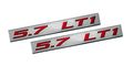 2x Pair Set 5 7 Lt1 Red On Silver Highly Polished Real Aluminum Emblems Of 2