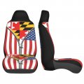 Usa American Maryland State Flag Car Front Seat Covers Set Of 2 Washable Breathable Vehicle Cushion Protector For Sedan Truck 