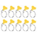 16pcs Stainless Steel Worm Gear Hose Clamps8-32mm 11 16 To 1 1 4 Yellow Adjustable Thumb Screw Key Type Fuel Line 8mm Bandwidth 