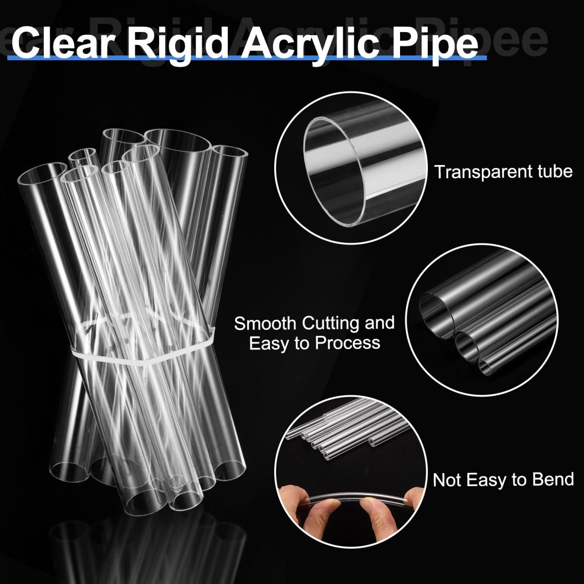 Clear Rigid Acrylic Pipe 60mm 2 36 Id X 65mm 56 Od 10 Round Polycarbonate Tube Plastic Tubing For Plumbing Lighting Aquarium