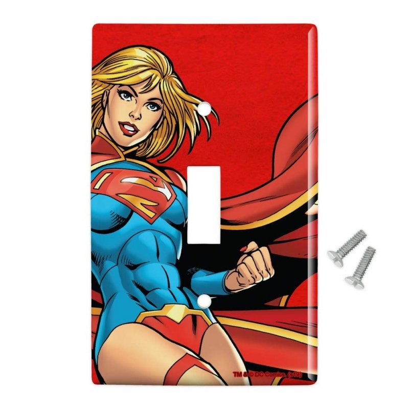 Superman Supergirl Character Plastic Wall Decor Toggle Light Switch Plate Cover