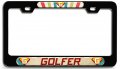 Golfer Career Bl 3d Metal License Plate Frame Auto Suv Truck Tag Holder P95 