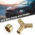 X Autohaux 3 Pcs 14mm 0 55 Brass Car Barb Hose Fitting Y Shape Way Connector For Joiner Air Water Fuel Gas