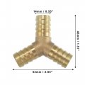 X Autohaux 3 Pcs 14mm 0 55 Brass Car Barb Hose Fitting Y Shape Way Connector For Joiner Air Water Fuel Gas