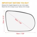 X Autohaux Car Rearview Mirror Glass Replacement With Backing Plate Heated Right Passenger Side For Jeep Cherokee 2014 2015