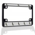 Fastasticdeals Metal Insert Bike License Plate Frame Horned Owl Weatherproof Motorcycle Accessories Black 4 Holes Solid 