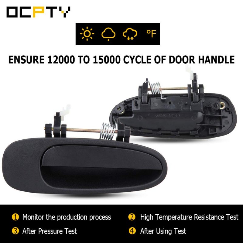 Door Handle Exterior Rear Passeneger Right Side Replacement Fit 1993-1997 For Geo Prizm Corolla Outside Black