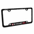 Ipick Image For Honda Red Logo Civic Si Real Black Forged Composite Carbon Fiber 50 States License Plate Frame
