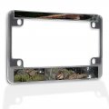 Fastasticdeals Metal Insert Bike License Plate Frame Tyrannosaurus Rex Dinosaur Weatherproof Motorcycle Accessories Chrome 4 