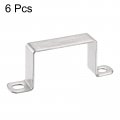 Uxcell U Shaped Connector Bracket 38 X 61mm 304 Stainless Steel For Door Closed Bar Holder Strut Channel 6pcs