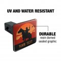 Personalized Custom 1 Line Cowboy On Horse With Sunset Tow Trailer Hitch Cover Plug Insert