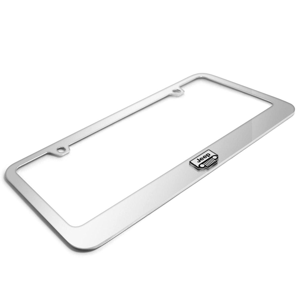 Jeep Grill 3d Mirror Chrome Metal License Plate Frame Official Licensed Universal Fit For Car Suv Truck 12 In X 6 With Screw