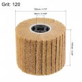 Uxcell 120mmx100mm Non-woven Polishing Burnishing Wheel Abrasive Cloth Nylon Wire Drawing Flap 120 Grit For Stainless Steel
