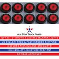 2 Round Red 9 Led Light Trailer Side Marker Clearance Grommet Plug Qty 10 