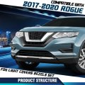 Fog Light Covers Pair For Nissan Rogue 2017 2018 2019 2020 Fits S Sl Sv And Special Edition Hybrid Submodels Black Abs Plastic