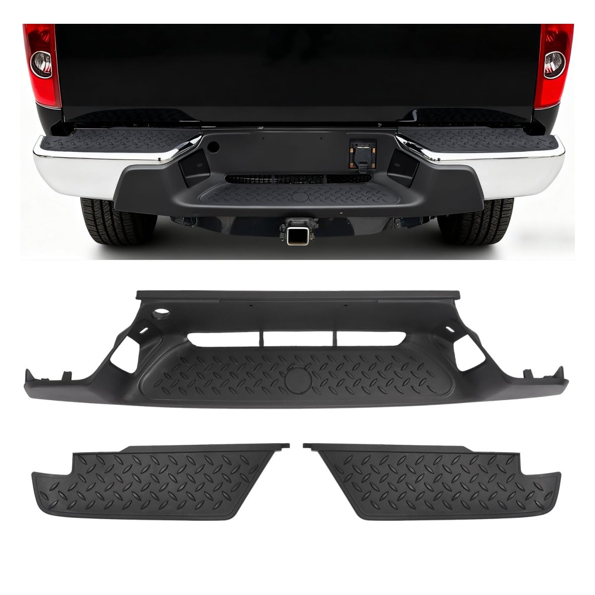 Rear Bumper Step Pad For 2004-2012 Chevrolet Colorado Gmc Canyon Replacement 10372929 10372928 10372927 Gm1191131 Gm1197102