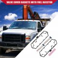 Hihaha Valve Cover Gaskets W Fuel Injector Glow Plug Harness Pigtail Kit For Ford E-350 Club Wagon 2003 Metal 2 Set Black