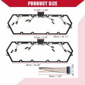 Hihaha Valve Cover Gaskets W Fuel Injector Glow Plug Harness Pigtail Kit For Ford E-350 Club Wagon 2003 Metal 2 Set Black