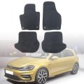 Floor Mats Carpet For Volkswagen Golf R 2015 2019 4 Piece Set Black Velour And Plastic Front Rear Interior Direct Replacement