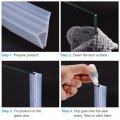 Uxcell Frameless Glass Shower Door Sweep Bottom Side Seal Strip H-type With 20mm Drip Rail 6mm X 2000mm Length