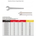 Wedo Wrench Stainless Steel Single Open End Spanner Head Rust-proof Corrosion Resistant Durable Anti-corrosion High Strength