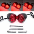 Rear Led Running Brake Turn Signal Indicator Light Glossy Black With Red Lens For 92-17 Xl883 1200 02-05 Fxst Billet Aluminum 4 