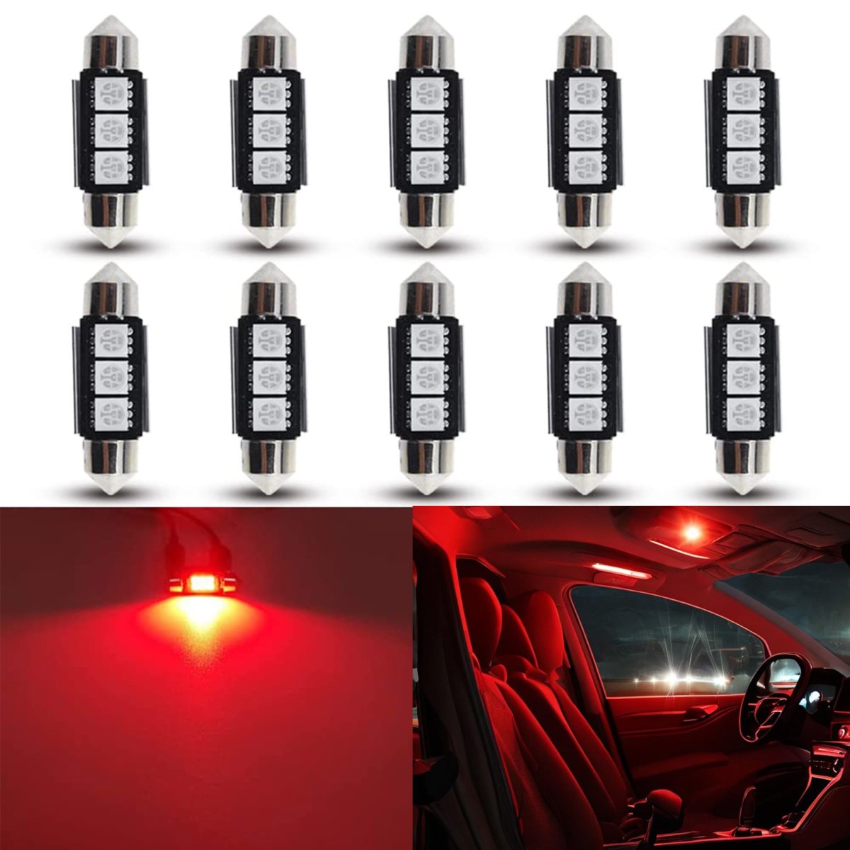 6418 Led Festoon Bulb 36mm 1 42in C5w Super Bright 4smd 5050 Chips Interior Used For Car Map Dome Courtesy Trunk License Plate