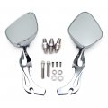 Httmt Mt025 Ttt003- Alloy Rear View Side Mirror Flame Stem Shape Compatible With H-d Softail Fat Boy