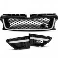 Hecasa Front Grille Air Side Vents For 2010-2013 Land Rover Range Sport L320 Black And Silver Grill Assembly Replacement
