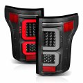 Amerilite Full Led C-type Light Bar Black Taillights Assembly Pair For 2015-2017 Ford F150 Passenger And Driver Side