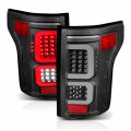 Amerilite Full Led C-type Light Bar Black Taillights Assembly Pair For 2015-2017 Ford F150 Passenger And Driver Side