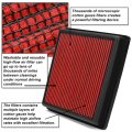 Auto Dynasty High Flow Engine Air Panel Filter Drop-in Reusable Washable For Gs300 Is300 Red