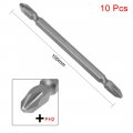 Uxcell 10 Pcs Ph2 Magnetic Phillips Double Head Screwdriver Bits 1 4 Inch Hex Shank 3 94-inch Length S2 Power Tool