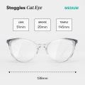Stoggles Official Cat Eye- Z87 1 Certified Safety Glasses Anti-fog Blue Light Blocking Clear