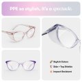 Stoggles Official Cat Eye- Z87 1 Certified Safety Glasses Anti-fog Blue Light Blocking Clear