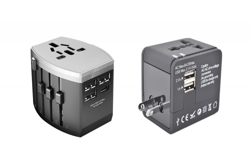 Travel Adapter Universal Power International Plug Adaptor With 4 Usb Ports Fast Charging All In One Worldwide Wall Charger Ac