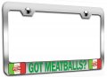 Got Meatballs Italian Italy Chrome Metal License Plate Frame Tag Holder Y58 