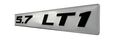 5 7 Lt1 Black On Silver Highly Polished Real Aluminum Emblem