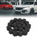 Uxcell 20pcs 19mm Rubber Car Wheel Tire Tyre Nut Screw Cover Caps Hub Protector Black