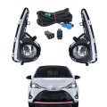2 Pcs Front Fog Lights Lamps Assembly Replacement For Yaris 2018 2019 2020 Left And Right Side With Bezel Switch 